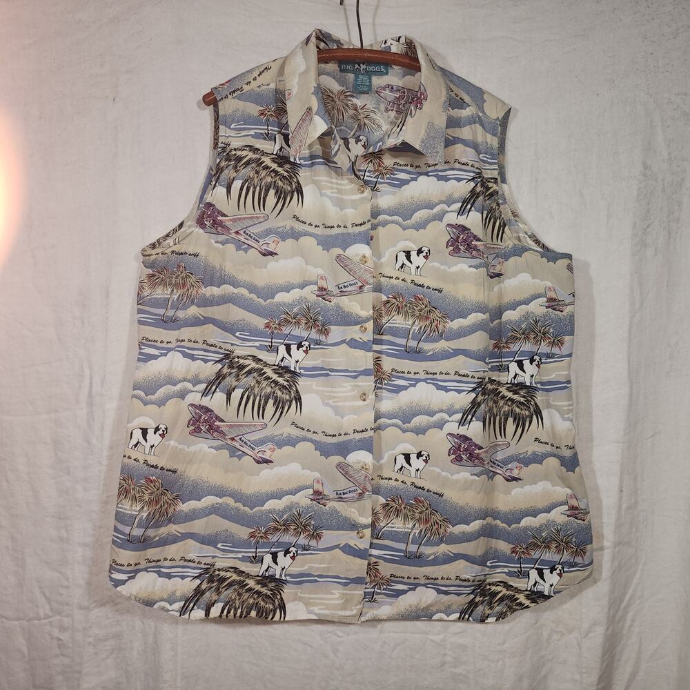 BIG DOGS sz 22/244 Places to go Things to do People to Sniff Sleeveless shirt